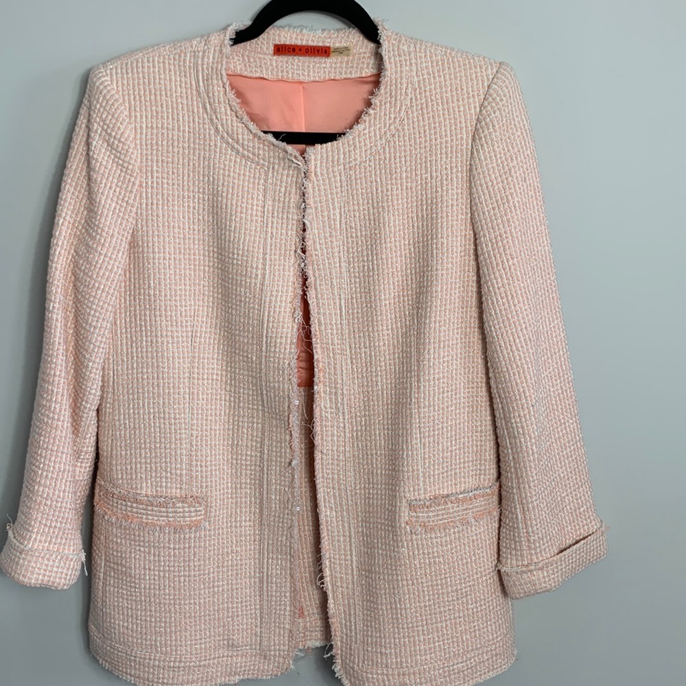 Alice + Olivia Blazer Jacket Peach Size Medium